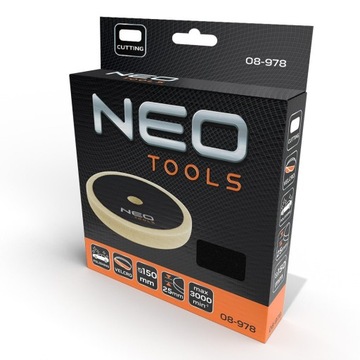 PAD POLERSKI NA RZEP 150 x 150 mm x 25 mm GĄBKA POLERSKA ścierna NEO