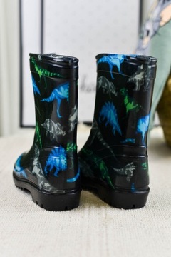 Детские резиновые сапоги Динозавры черные (24)