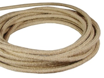 Przewód w oplocie juta naturalna kolorowy kabel