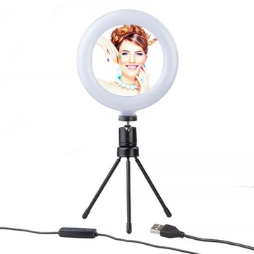 Lampa ring ZESTAW pilot statyw głowica kulowa