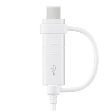 Кабель Samsung 2в1 USB — microUSB — USB-C 1,5 м белый