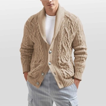 New Men's Cardigan Sweater Autumn Winter Knitted C