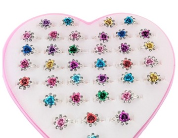 КОЛЬЦА для девочек Комплект УКРАШЕНИЙ 36 шт.