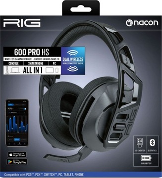 NACON RIG PS5 Słuchawki bezprzewodowe RIG600PROHS - czarne - PS4/PC