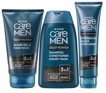 AVON Zestaw MAN golenia prysznic węglem drzewnym
