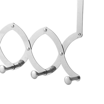 крючки над дверью, телескопическая складная вешалка из нержавеющей стали, 6 больших крючков