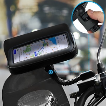 ДЕРЖАТЕЛЬ ДЛЯ МОТОТЕЛЕФОНА ВОДОНЕПРОНИЦАЕМОЕ 6,9-ДЮЙМОВОЕ ЧЕТЫРЕХЗЕРКАЛО ДЛЯ МОТОЦИКЛА