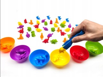 Динозавры для изучения цветов и подсчета Монтессори