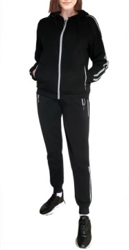 Теплый женский спортивный костюм DRESSES WITH CAPSULE 9145 SET BLACK XXL