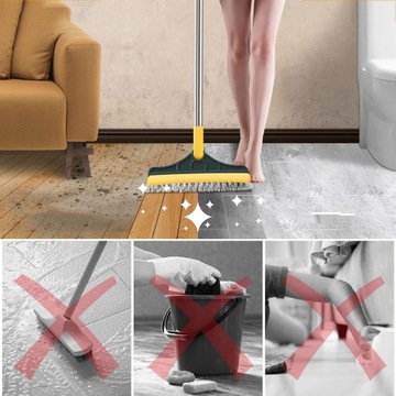 МЕТЛА С РУЧКОЙ, ВРАЩАЮЩАЯСЯ ЩЕТКА ДЛЯ ПОДМЕТАНИЯ ПОЛОВ 2 В 1, 100 СМ