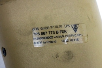 ROLETA KUFRU PORSCHE CAYENNE (92A) 7P5867773B 3.0L HYBRID 245KW 2011