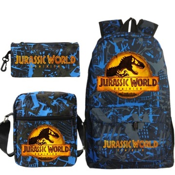ZESTAW PLECAK TORBA PIÓRNIK JURASSIC WORLD WZORY
