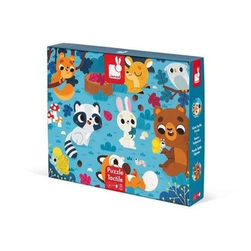 Puzzle Leśne zwierzęta - układanka sensoryczne dla dzieci 3+, Janod