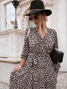 MAXI SUKIENKA LEOPARD PRINT STYL BOHO SEXY CLASSIC