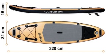 Deska SUP do pływania pompowana Paddle Aquasurf 320cm + wiosło i pompka