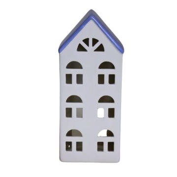 DOMEK DOM CERAMICZNY ŚWIECZNIK LAMPION KAMIENICZKA TEALIGHT NA PREZENT