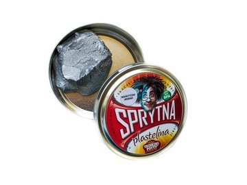Sprytna plastelina magnetyczna Srebrna rozciąga się rozrywa skacze 80g duża