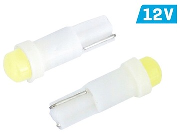 COB LED BIAŁA 2 SZT. ŻARÓWKA W1.2W (T5) 12V 1X R3X