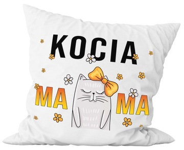 PODUSZKA 40x40 KOCIA MAMA MOTYW KOT PREZENT ŻART