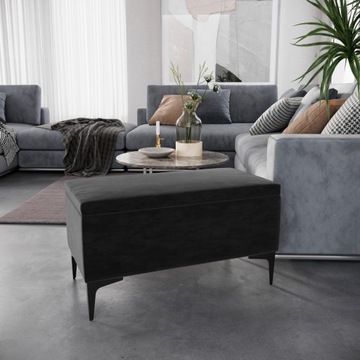 Скамейка, пуф, сиденье для хранения вещей, открывающийся ящик, багажник CANETTI BL - черный