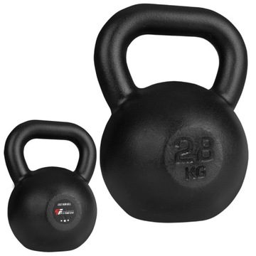 BELTOR KETTLEBELL ŻELIWNY Z UCHWYTEM KETTLE KULA CIĘŻAR 28 KG CZARNY