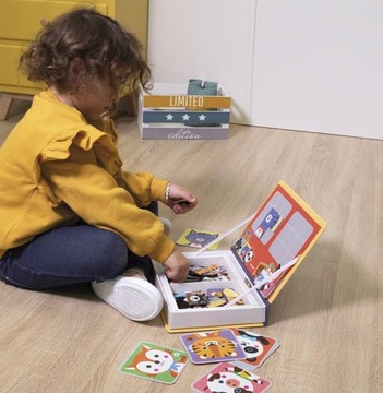 МАГНИТНЫЙ ПАЗЛ Животные Магниты Магнитикнига JANOD Кот Панда Тигр