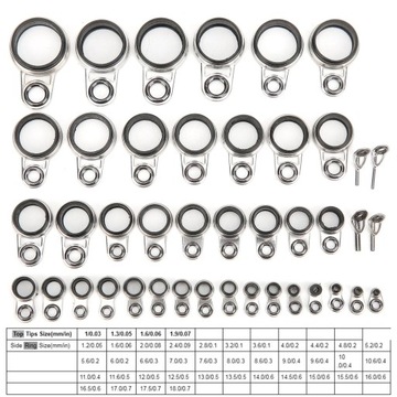 Практичные рыболовные кольца с ушком для направляющей из нержавеющей стали, 41 шт.