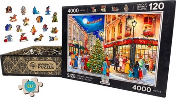 Drewniane Puzzle 4000 el Świąteczne WOODEN.CITY