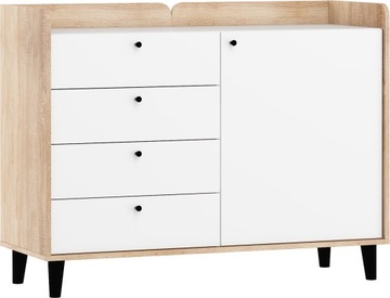 Nowoczesna Komoda na Nóżkach Biała 120cm DOXI