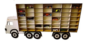 PÓŁKA NA RESORAKI TIR HOT WHEELS SAMOCHODZIKI 49 MIEJSC NA AUTKA ORGANIZER