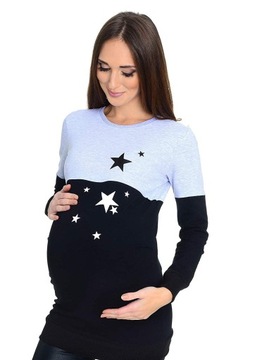 Bluza ciążowa i do karmienia Star czarny/melanż 5