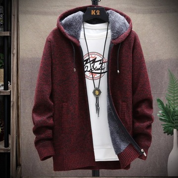 Cardigan Zipper Sweater Autumn Winter Men's Pure C