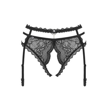 Пояс для чулок Obsessive Pearlove черный XXL