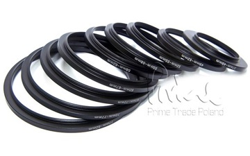 Комплект фильтрующих переходников 37 49 52 55 58 62 67 72 77 82 мм повышающий 9 шт.