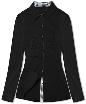 ELEGNACKA BLUZKA DŁ.RĘKAW WD16113 CZARNA S (36)