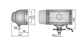 Фара с корпусом Lewy H4/4F с индикатором направления
