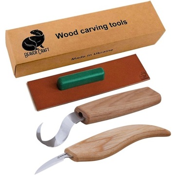 Zestaw 2 noże rzeźbiarskie do łyżek Beavercraft 02