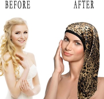 Zestaw 2 damskich satynowych czepków do spania