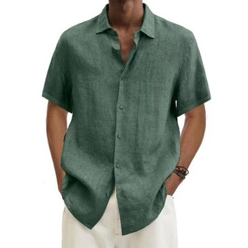 S-5XL Solid Colors Cotton Hemp Men Shirt Comfortab