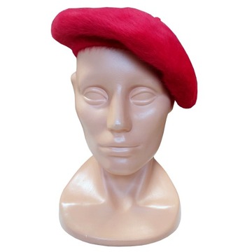 Beret damski z angory klasyczny z antenką