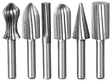 НАБОР КОНЦЕВЫХ ФРЕЗ ДЛЯ МЕТАЛЛИЧЕСКИХ НАПИЛЬНИКОВ HSS, 6 шт.