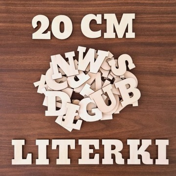 Drewniana literka sklejka ALFABET polskie znaki 10 wzorów