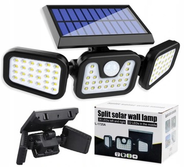 LAMPA SOLARNA LED CZUJNIK RUCHU ZMIERZCHU OGRODOWA