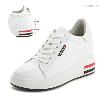 BIALY BOTKI SNEAKERSY NA KOTURNIE SPORTOWE CNF81 - 36