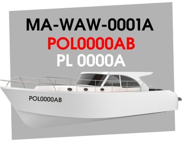 Naklejki NUMERY rejestracyjne łódź, skuter wodny