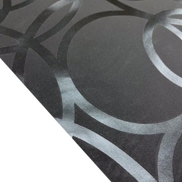 ГЕОМЕТРИЧЕСКИЕ ОБОИ БЛЕСТЯЩИЕ ЧЕРНЫЕ КРУГИ НА МАТОВОМ ФОНЕ 42764