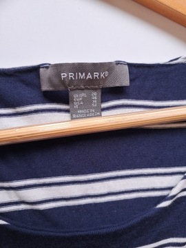 PRIMARK dłuższa lejąca granatowa sukienka z doszytą narzutką paski wiskoza