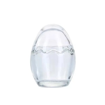 Glass Egg-shaped Pudding Cup Bling Rhinestones Transparent Mousse Dessert Y