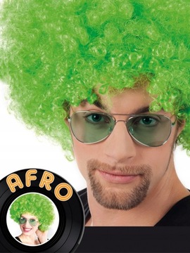 PERUKA AFRO ZIELONA PERUKI AFRO GIGANT