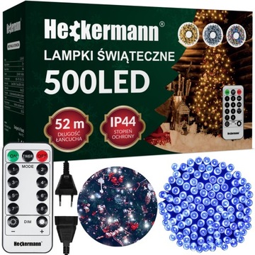 LAMPKI CHOINKOWE ŚWIĄTECZNE ZEWNĘTRZNE WEWNĘTRZNE IP44 BIAŁY ZIMNY 500 LED